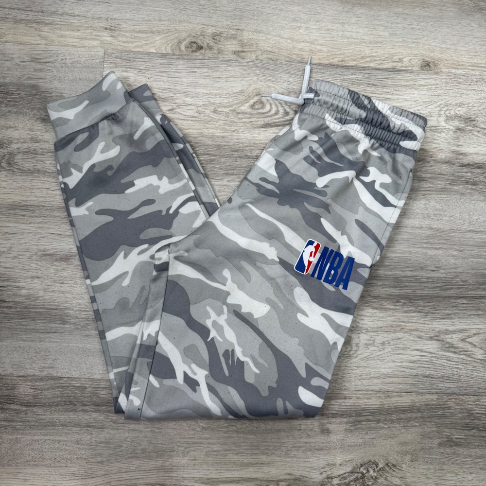 NBA Kids Grey Camo Jogger Sweatpants Boys Size L 14-16 Basketball Camouflage